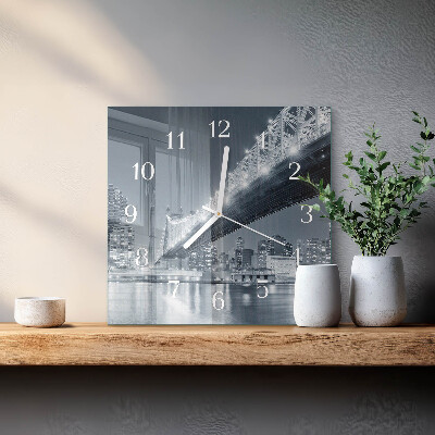 Square wall clock Bridge
