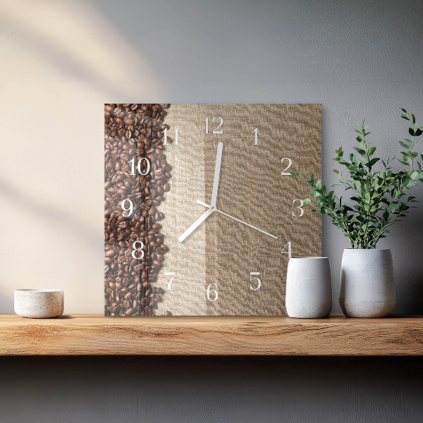 Square wall clock Coffee Beans