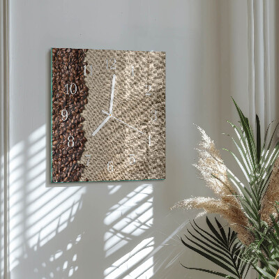 Square wall clock Coffee Beans