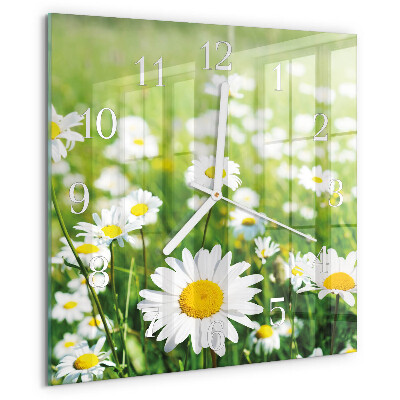 Square wall clock Daisies