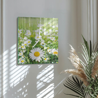 Square wall clock Daisies