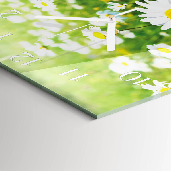Square wall clock Daisies