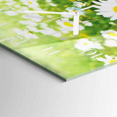 Square wall clock Daisies