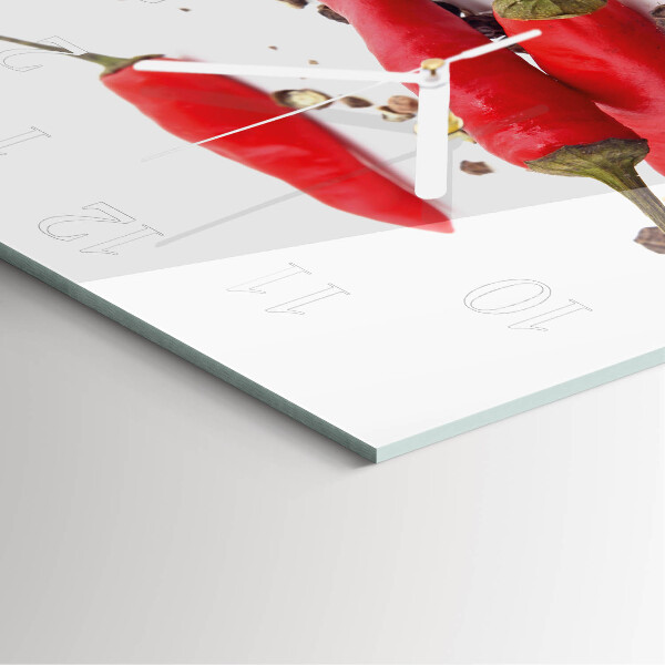Square wall clock Chili peppers