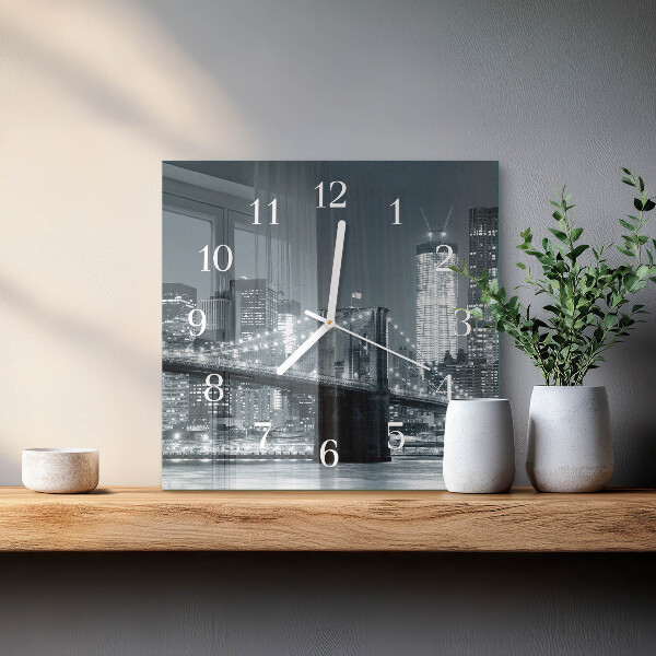 Square wall clock Horizontal Bridge