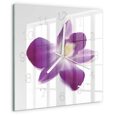Square wall clock Orchid Flower