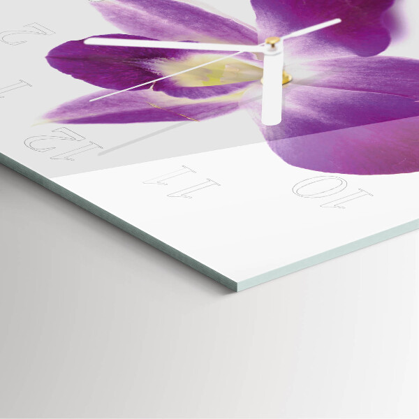 Square wall clock Orchid Flower
