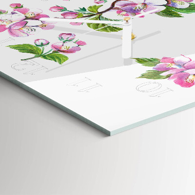 Square wall clock Flowers