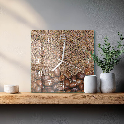 Square wall clock Coffee Beans