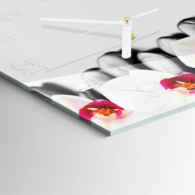 Square wall clock Orchid Stones