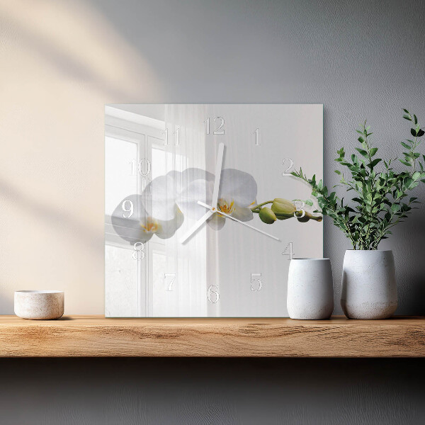 Square wall clock Orchid