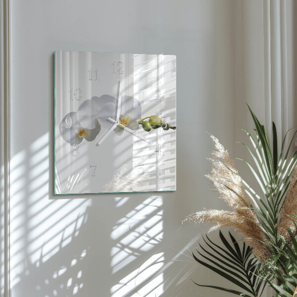 Square wall clock Orchid