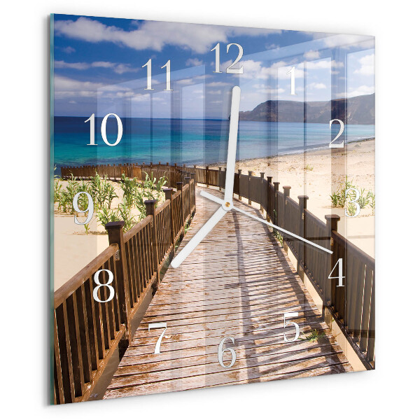 Square wall clock Beach Sea