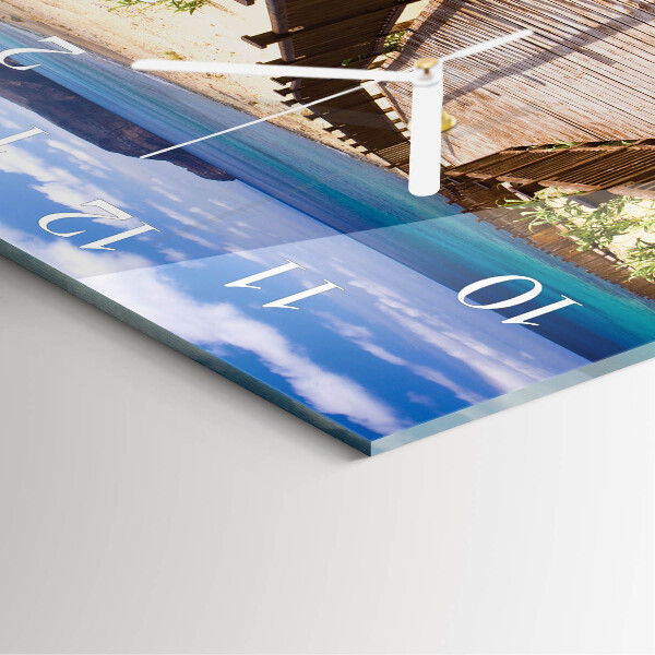 Square wall clock Beach Sea