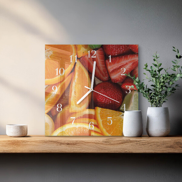 Square wall clock Fruit