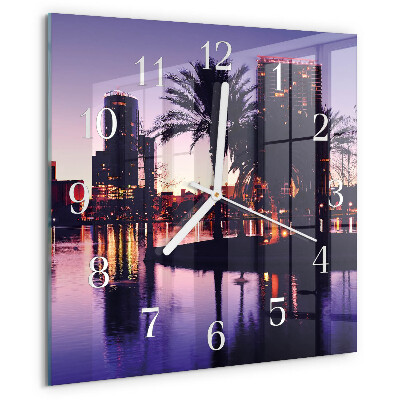 Square wall clock Florida Palm Trees