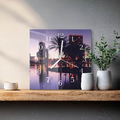Square wall clock Florida Palm Trees