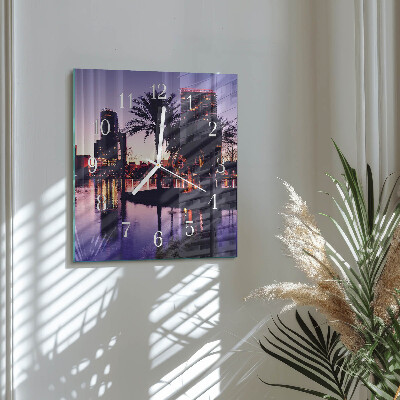 Square wall clock Florida Palm Trees
