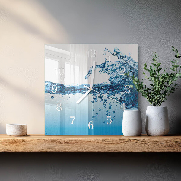 Square wall clock Water