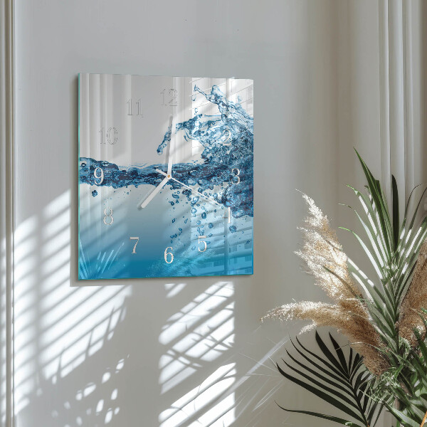 Square wall clock Water