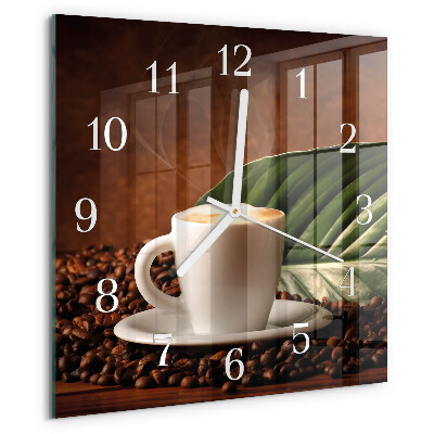 Square wall clock Cup of Coffee