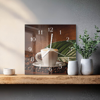 Square wall clock Cup of Coffee