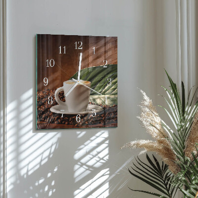 Square wall clock Cup of Coffee