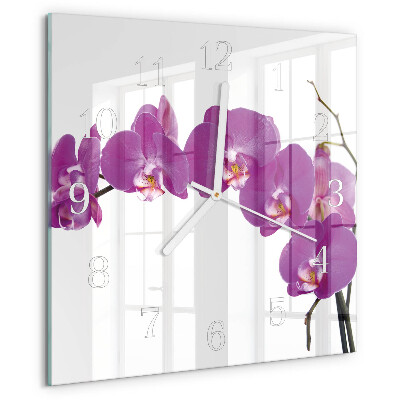 Square wall clock Orchid