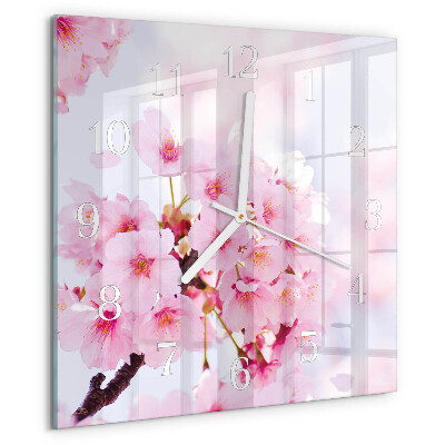 Square wall clock Flowers