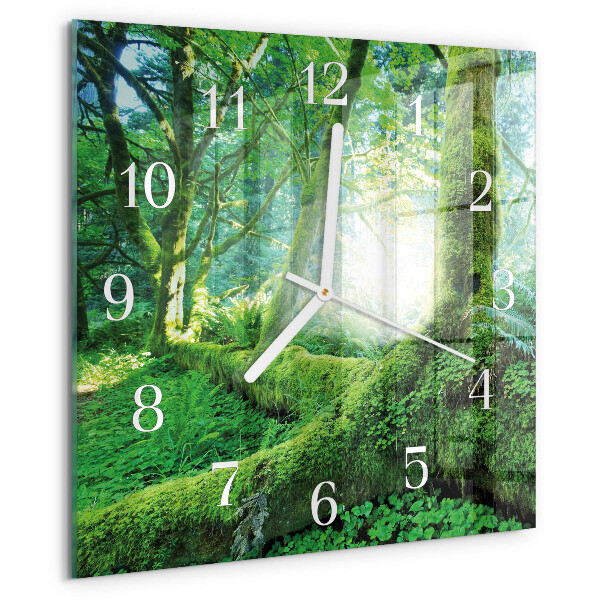 Square wall clock Forest Moss