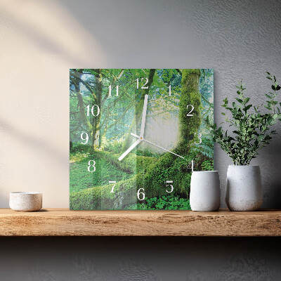 Square wall clock Forest Moss