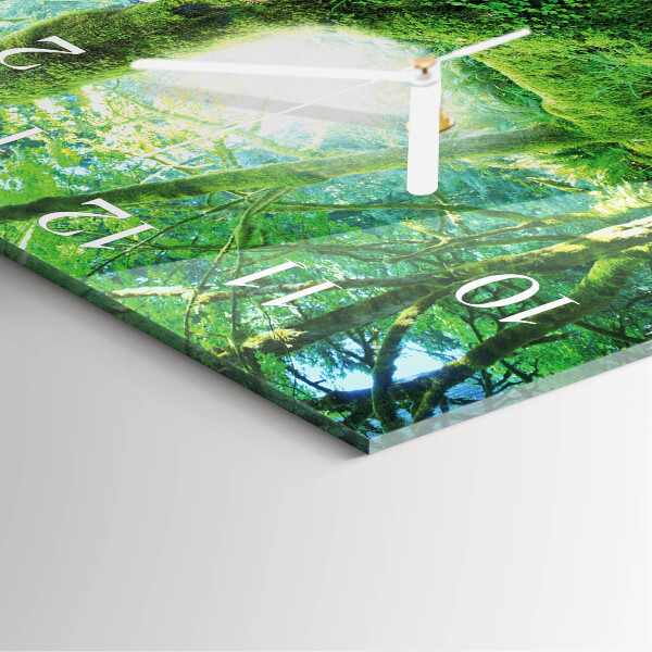 Square wall clock Forest Moss