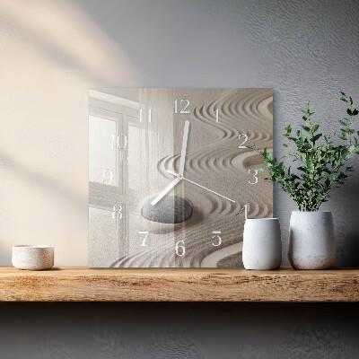 Square wall clock Stone Sand