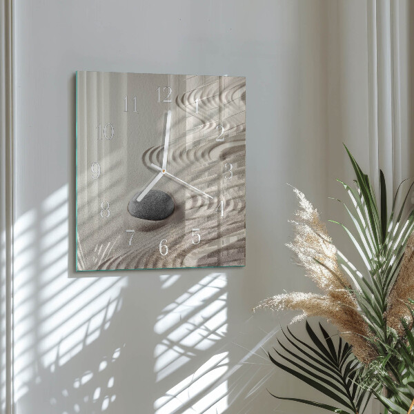 Square wall clock Stone Sand
