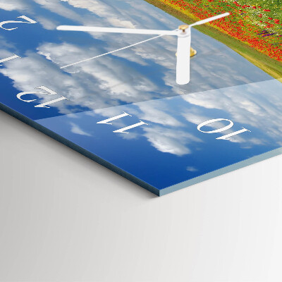 Square wall clock Poppy Field