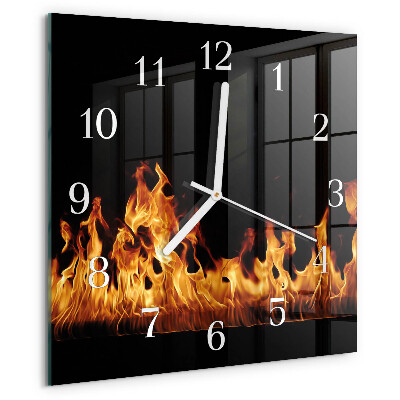 Square wall clock Fire