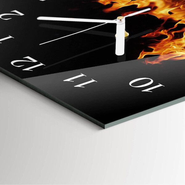 Square wall clock Fire