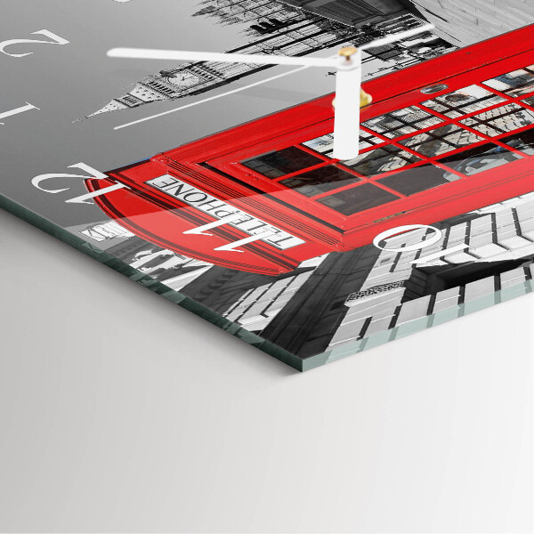 Square wall clock Red Telephone Booth