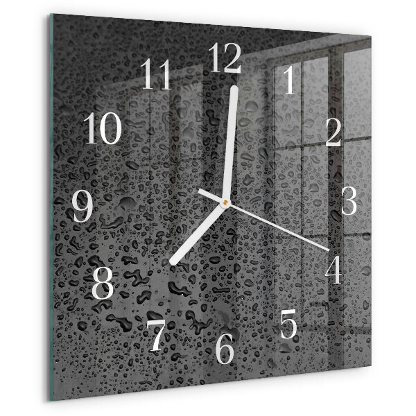 Square wall clock Drops of Water