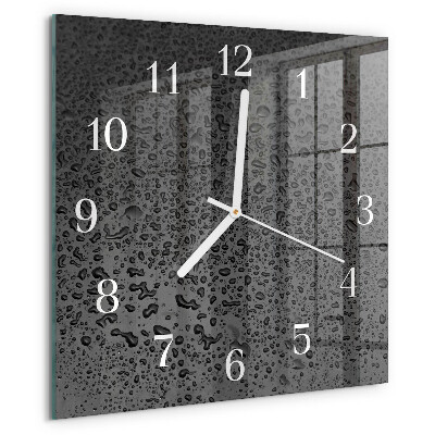 Square wall clock Drops of Water