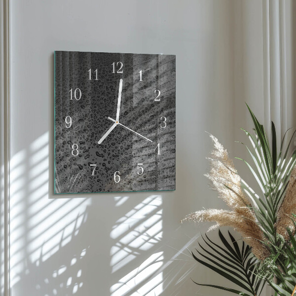 Square wall clock Drops of Water