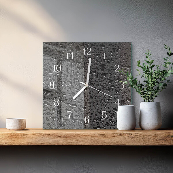 Square wall clock Drops of Water