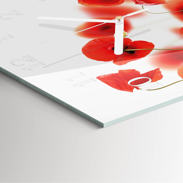 Square wall clock Poppies