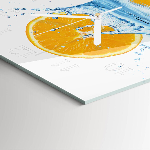 Square wall clock Orange Water