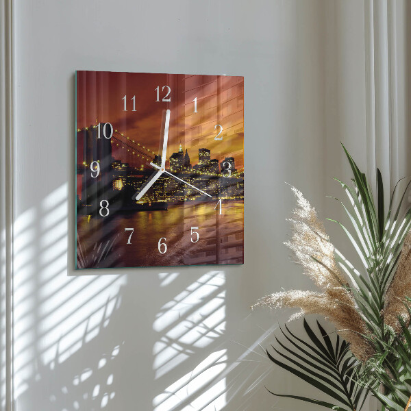 Square wall clock Horizontal Bridge