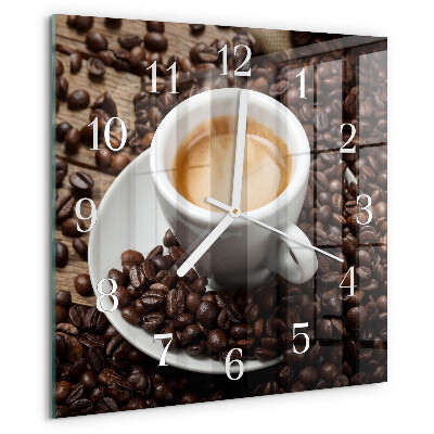 Square wall clock Cup of Coffee