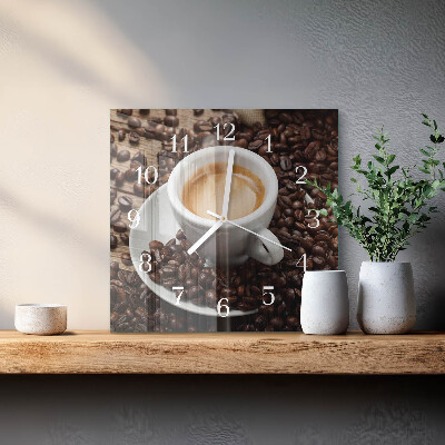 Square wall clock Cup of Coffee