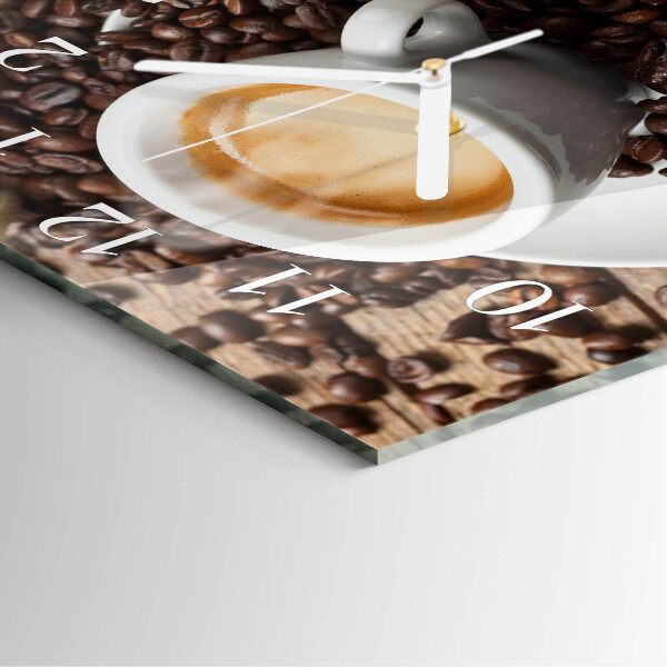 Square wall clock Cup of Coffee