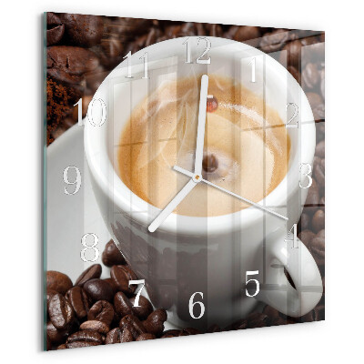 Square wall clock Cup of Coffee