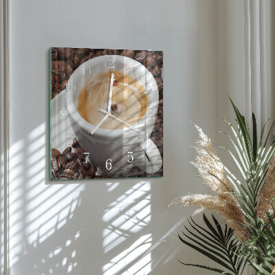 Square wall clock Cup of Coffee